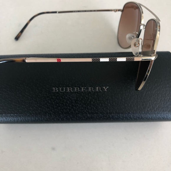 Burberry Gold Aviator Sunglasses - Picture 2 of 3